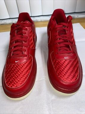 Nike Air Force 1 Low LV8 Woven Gym Red Men’s Size 14 White Bottom 718152-605